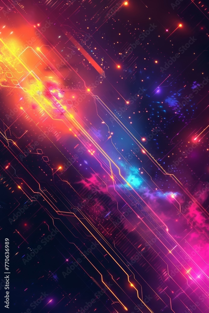 Poster abstract ai technology background. creative banner concept for generative art in digital glitch styl