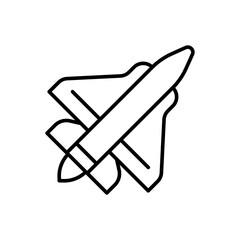 Plane outline icons, minimalist vector illustration ,simple transparent graphic element .Isolated on white background