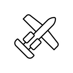 Plane outline icons, minimalist vector illustration ,simple transparent graphic element .Isolated on white background