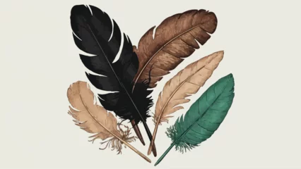 Keuken foto achterwand Veren Feathers of Distinction A Captivating Illustration
