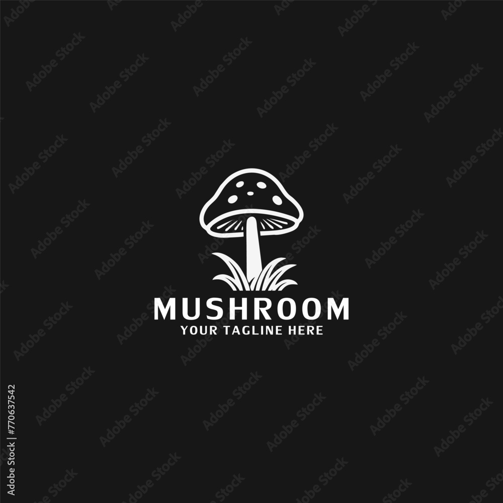 Canvas Prints mushroom vector icon.Simple Modern Isolated Farm Black Organic Food Concept.