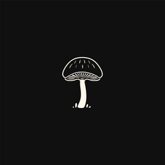 mushroom vector icon.Simple Modern Isolated Farm Black Organic Food Concept.