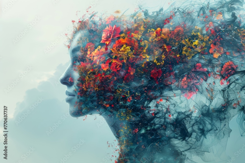 Fototapete a cutting-edge digital piece that creatively fuses technology and art in a virtual space. ai-driven 