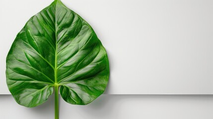 Big green leaf on a white background - Powered by Adobe