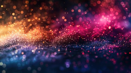 Colorful particle on a dark background