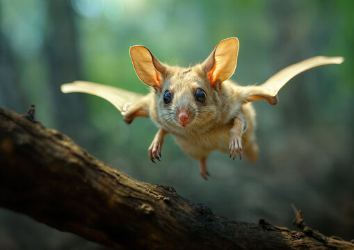 Image of a small bat on nature background. Reptile. Animal