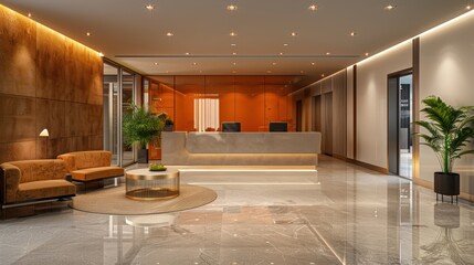 Interior of a modern office With Lobby and copy space