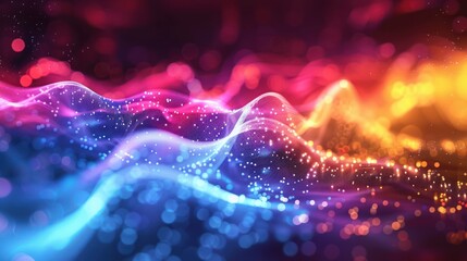 Multi-colored Digital sound wave background