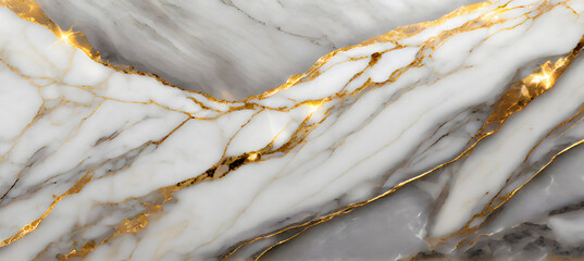 Carrara statuario white marble with golden luxury effect, white marble texture background....