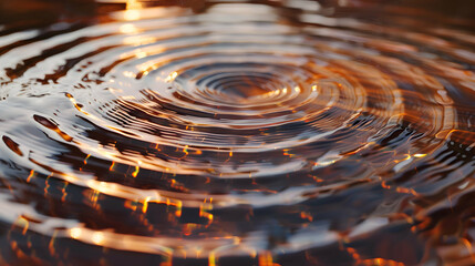 Curved arcs and concentric circles in shades of rust and copper, overlapping like ripples on a tranquil pond