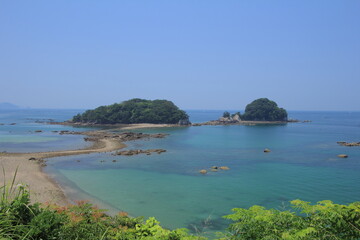 高知県宿毛市　晴天の咸陽島の風景
