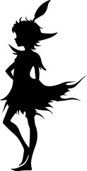 Captivating silhouette of a fairy mid-dance, adding a touch of magic and whimsy to creative projects.