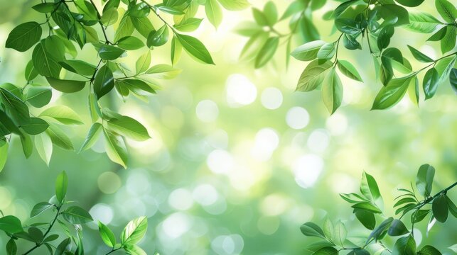 Soft Green leaves and bokeh background