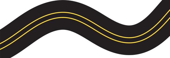 Horizontal asphalt road template. Winding road vector illustration. Seamless highway marking Isolated on background. Vector illustration. EPS 10