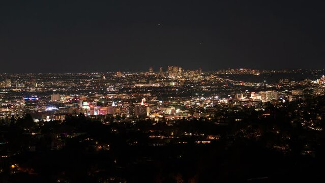 Hollywood Night Skyline 60ｍｍ Time Lapse California USA