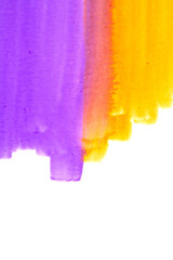 Felt Pen Lines and Colours on a White Background