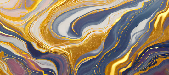 Elegance Fluid Marble Abstract Texture Background. Artistic Colorful and Golden Textured....