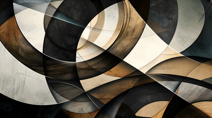 Mesmerizing patterns unfold in muted tones, where intersecting lines and circles intertwine to evoke a sense of serene harmony