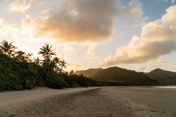 Sunset, Casuarina beach in Cape Hillsborough, Queensland, Australia