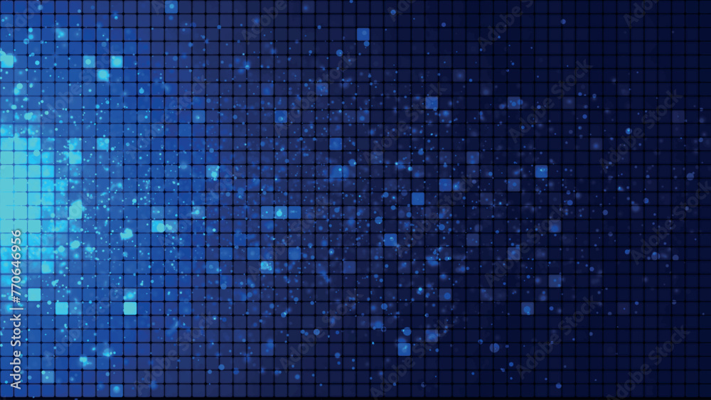 Leinwandbilder seamless abstract background of blue squares and bright particles. abstract gradient background. bac