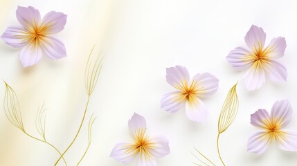 Delicate Cosmos Flowers Dancing on Creamy Background
