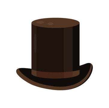 Classic cylinder man hat vector. Cap, panama hat for men, head
