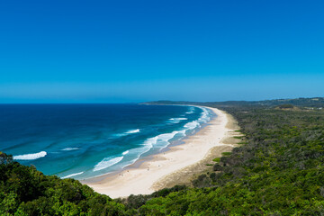 View on Tallow Beach, Byron Bay, NSW, Australia