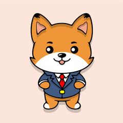 cute dog business cartoon vec...