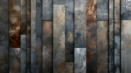 Rectangular panels in shades of grey and brown, arranged in an orderly fashion