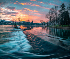 sunrise over the river
