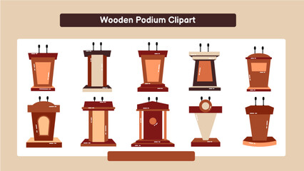 Wooden Podium Clipart
