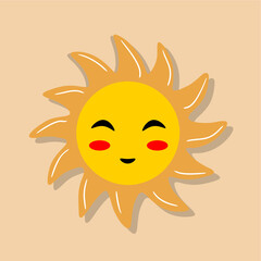 vector hand painted sun in ca...