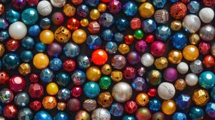 Fototapeta na wymiar colorful iron beads or marbles or spheres 