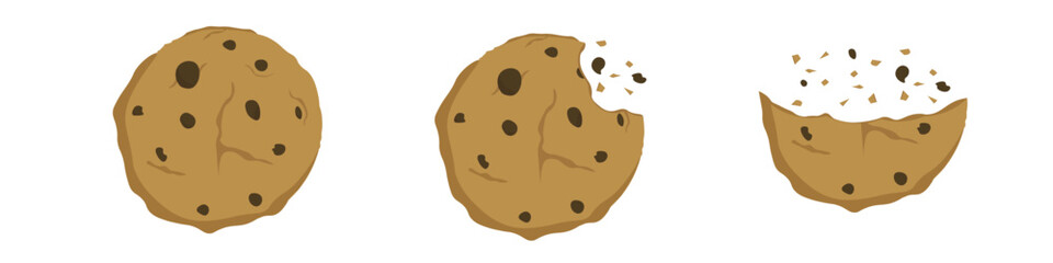 Cookies icon vector illustration isolated. Set cookie biscuit icon vector design