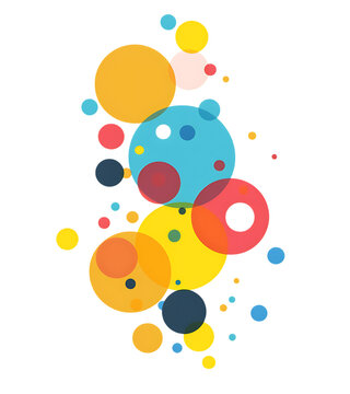 simple vector graphic of different colored circles on white background