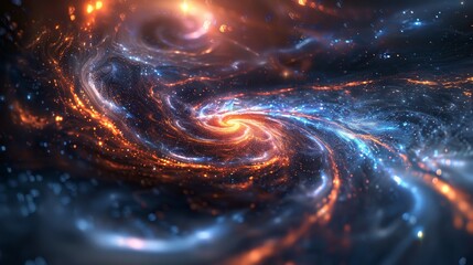A graph composed of swirling galaxies - obrazy, fototapety, plakaty
