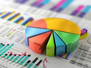 Diversified investment strategy - Managing an investor portfolio with a pie chart 