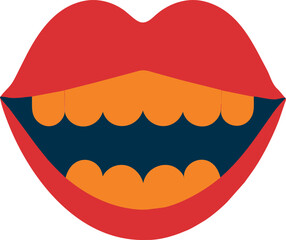 buck teeth emoji, icon colored shapes