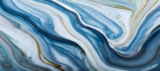 Fototapeta premium Marble ink colorful. Blue marble pattern texture abstract background. can be used for backgrond. Generative AI.