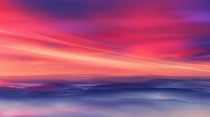Fototapeta premium A colorful, abstract painting with a red and orange line running through it