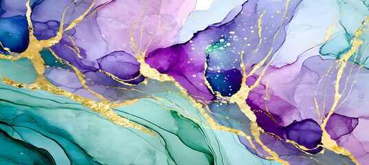 Marble Pink Water Color. Blue Ink Paint. Purple Vector Ink Watercolor. Green Alcohol Ink Rep. Generative AI.