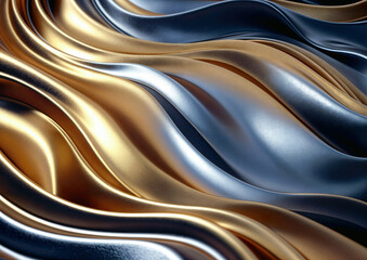 Obraz premium Luxury metallic background with drapery. 3d render illustration