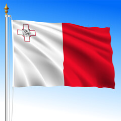 Malta official national waving flag, European Union, vector illustration
