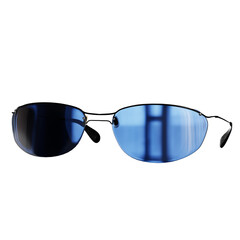 Blue sunglasses isolated on white