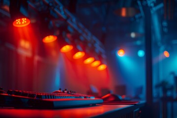 stage lighting in a club, empty club or disco