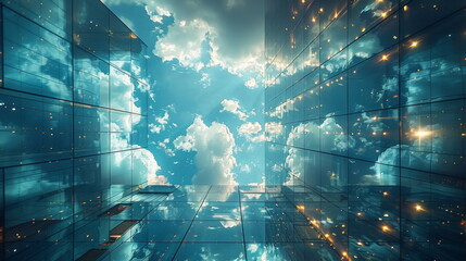 Obraz premium Abstract Sky Filled With Clouds and Stars
