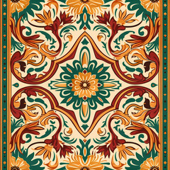 Pattern seamless design, wallpaper, flower, fabric, carpet, mandalas, clothing, wrapping, sarong, tablecloth, shape, geometric pattern, ethnic pattern, traditional. illustration