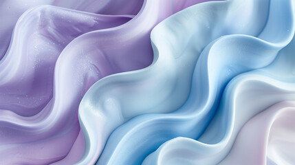 Top view of pastel blue and purple creamy cake asabstract background.