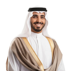 Happy Arabian Man Isolated on Transparent Background
