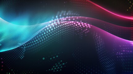 Obraz premium A green wave with many stars on it